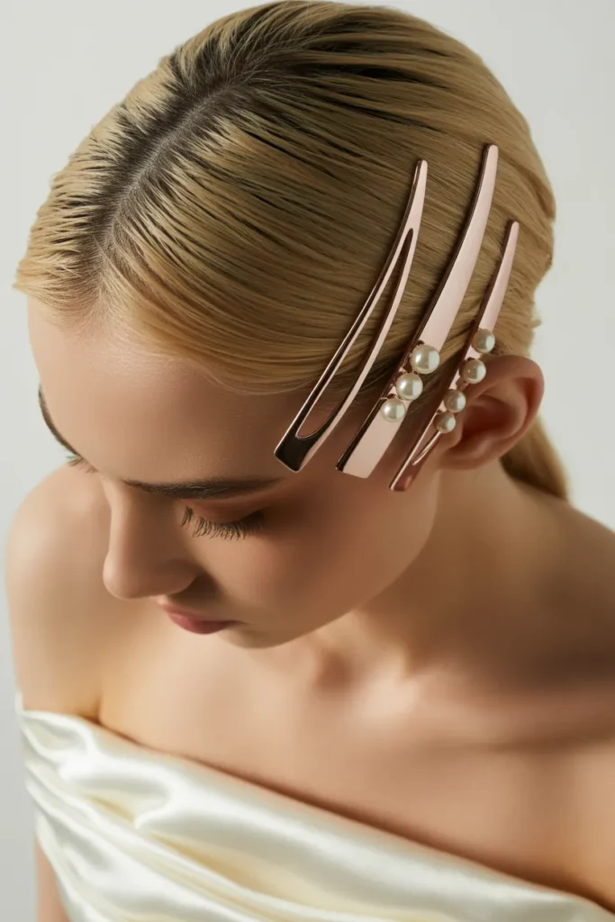 Sleek, Straight Hair with Statement Clips