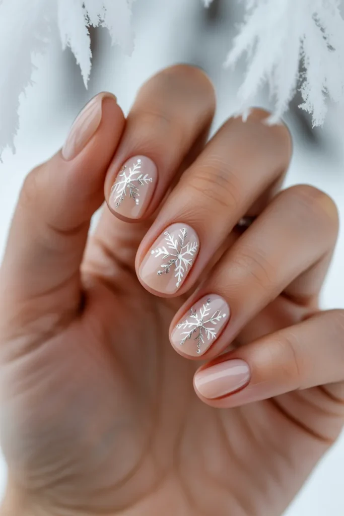 Snowflake Accent Nails