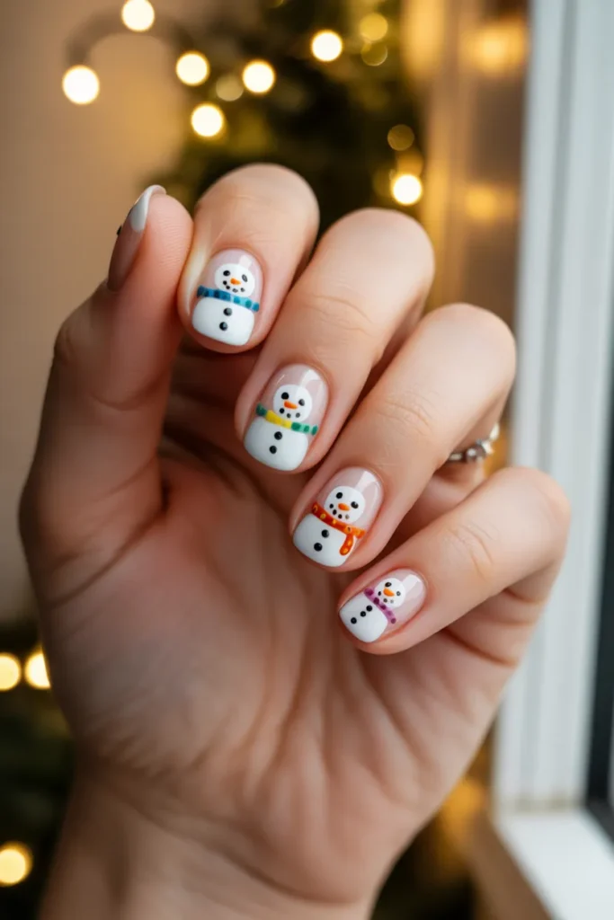 Snowman Nail Art