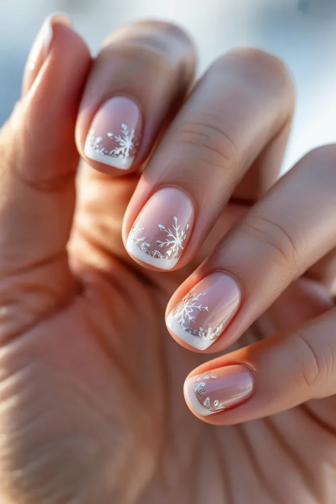 Snowy French Tips