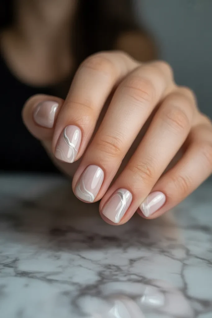 Soft Beige with Marble Swirls