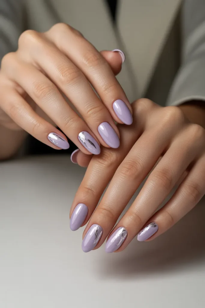 Soft Lavender with Silver Foil