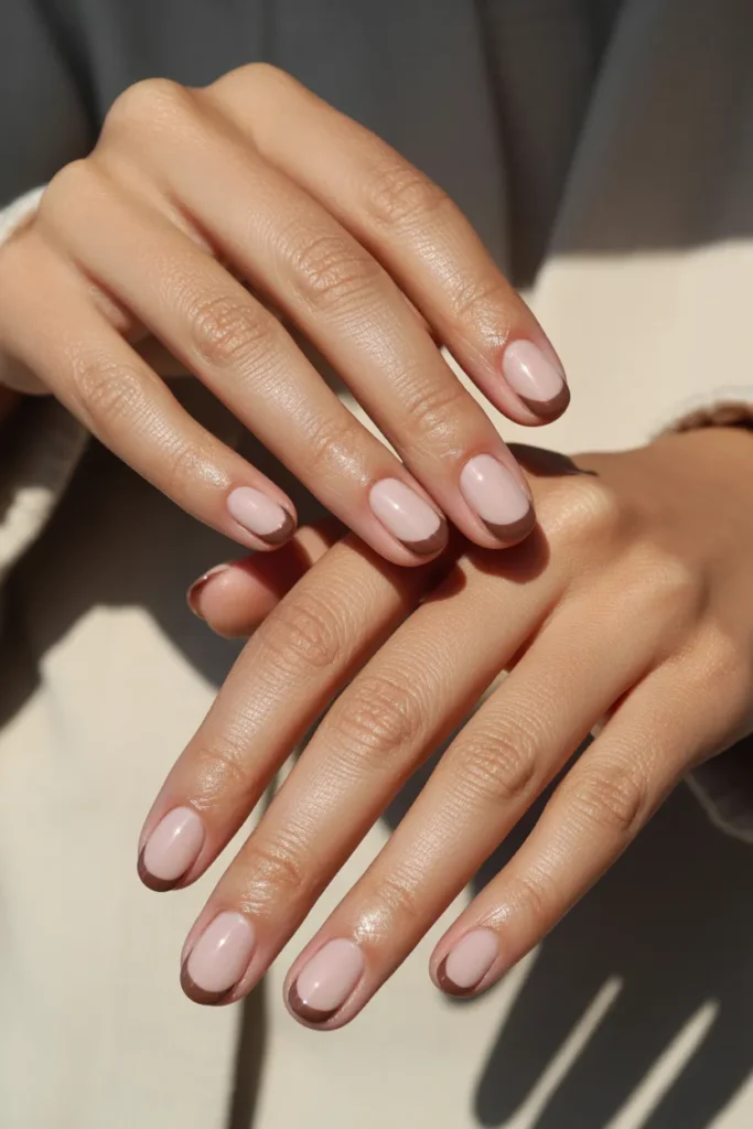 Soft Mocha French Tips