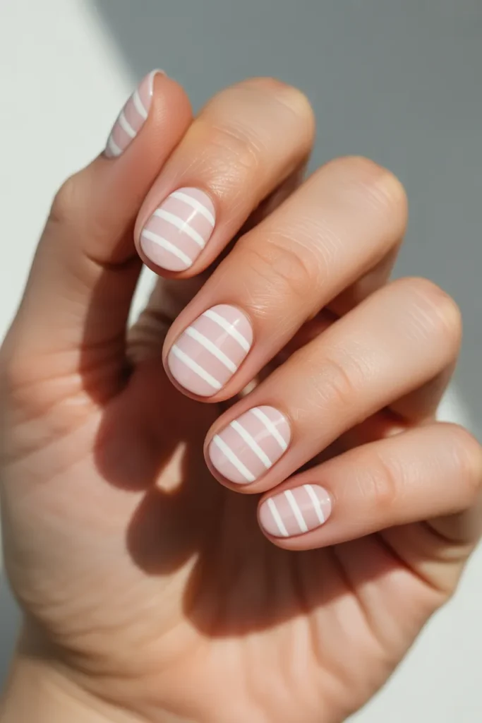 Soft Pink and White Stripes