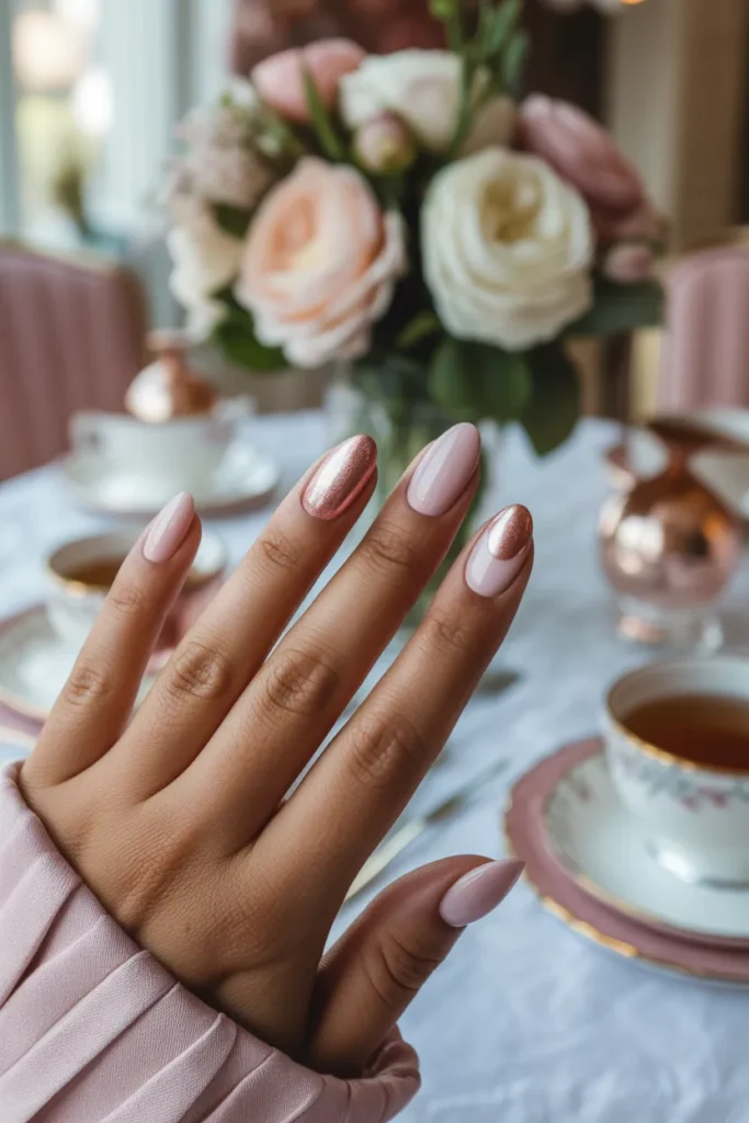 Soft Pink with Rose Gold Foil