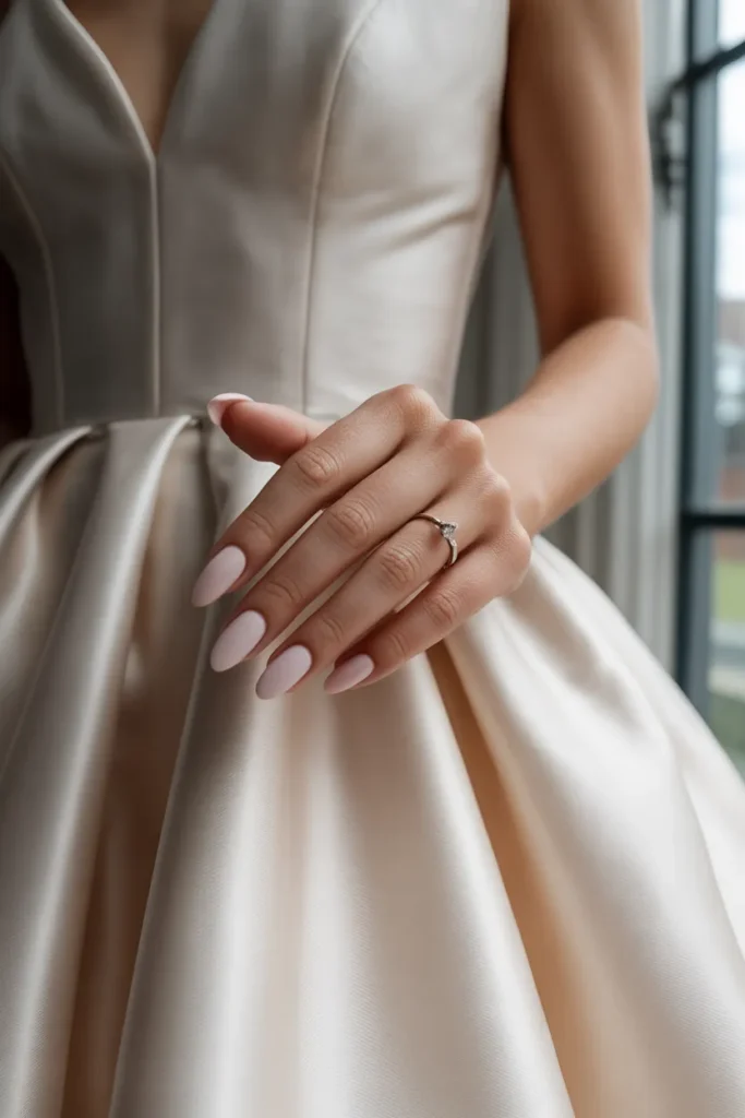 Soft Rose Nails with Matte Finish