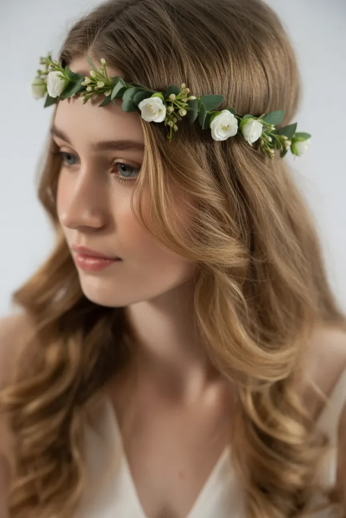 Soft Waves with Floral Headband