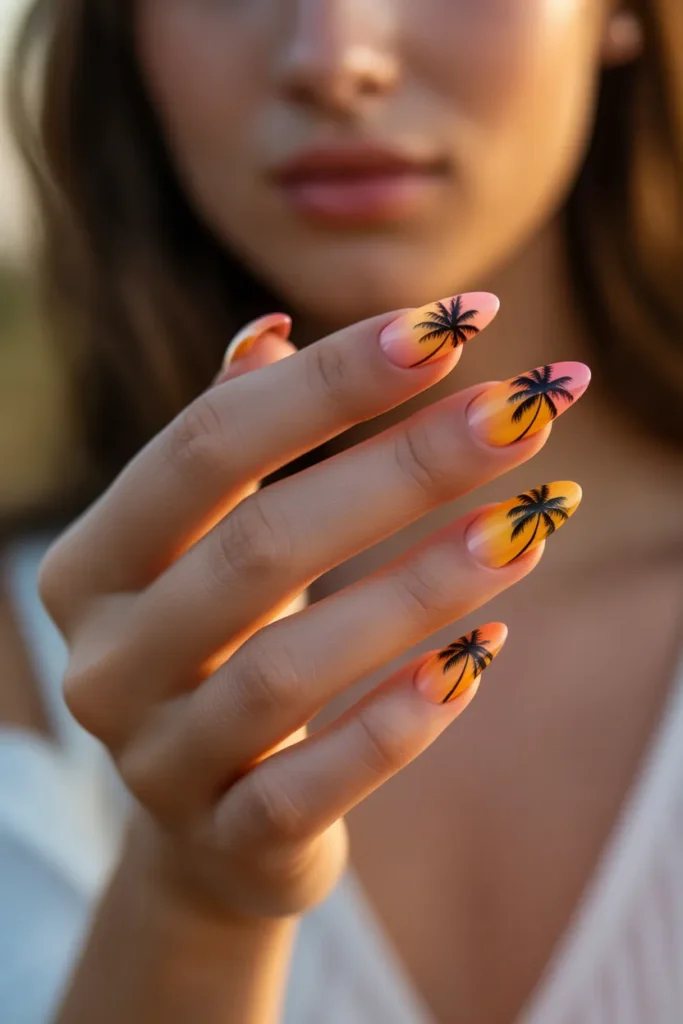 Sunset Palm Tree Silhouettes