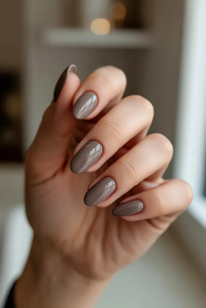 Taupe Matte Nails