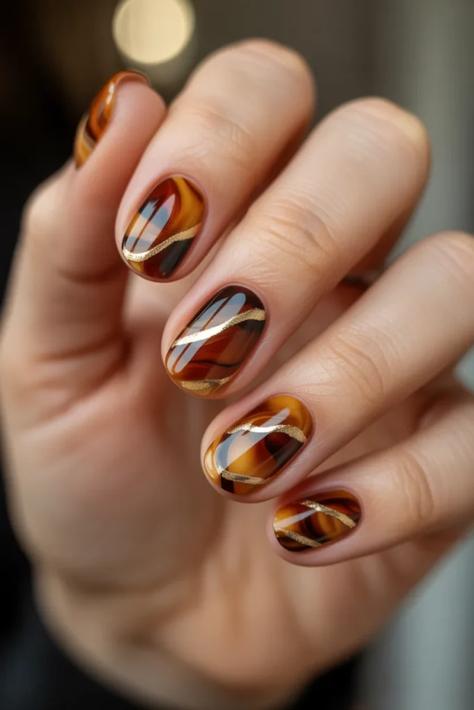 Tortoise Shell with Gold Stripes