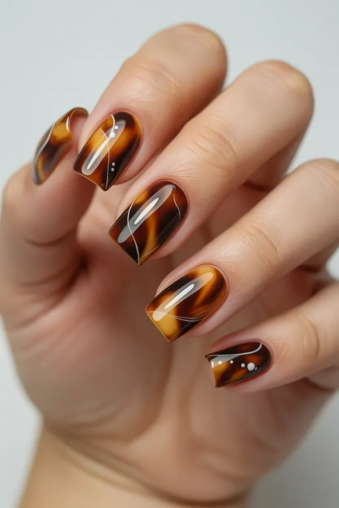 Tortoise Shell with White Accents