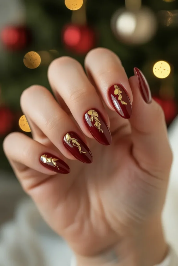 Velvet Red with Gold Leaf