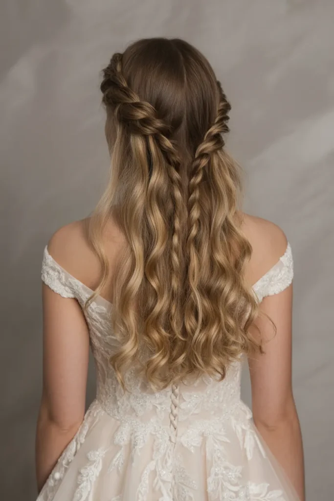 Voluminous Half-Up, Half-Down with Braids
