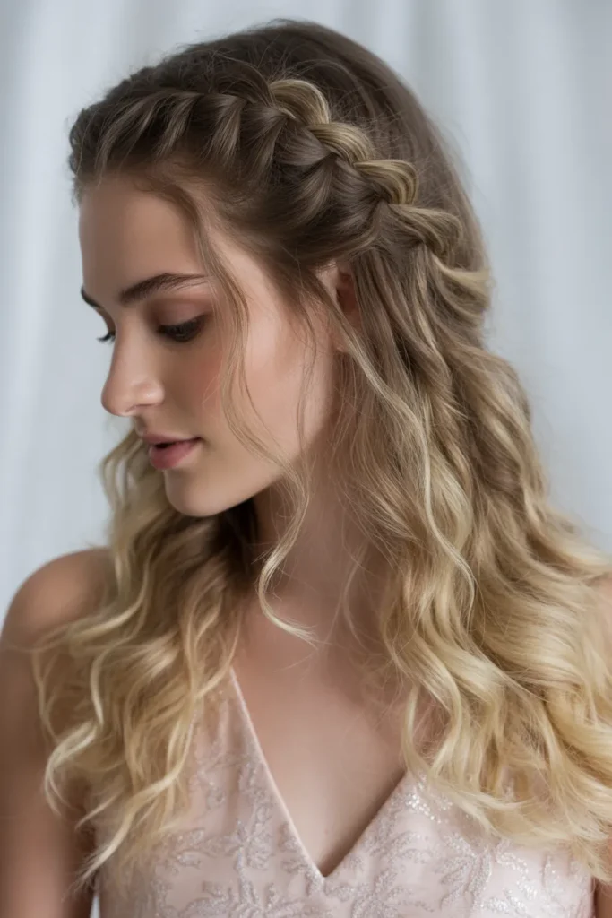 Waterfall Braids with Loose Waves