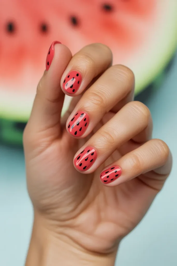 Watermelon Red with Black Seeds