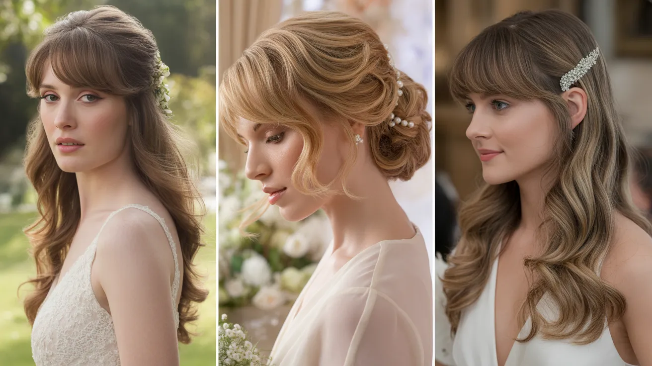 Wedding Hair With Curtain Bangs