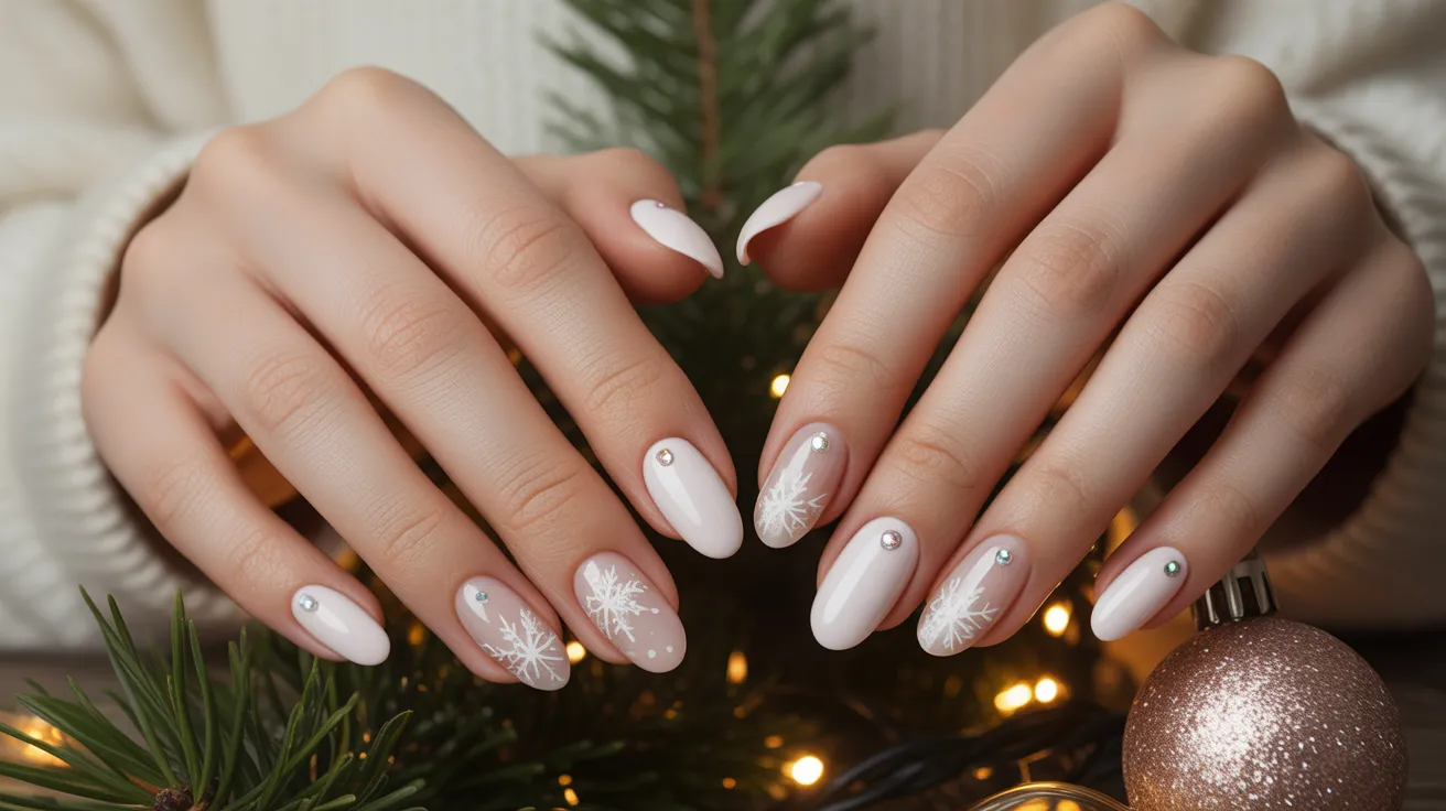 White Christmas Nails