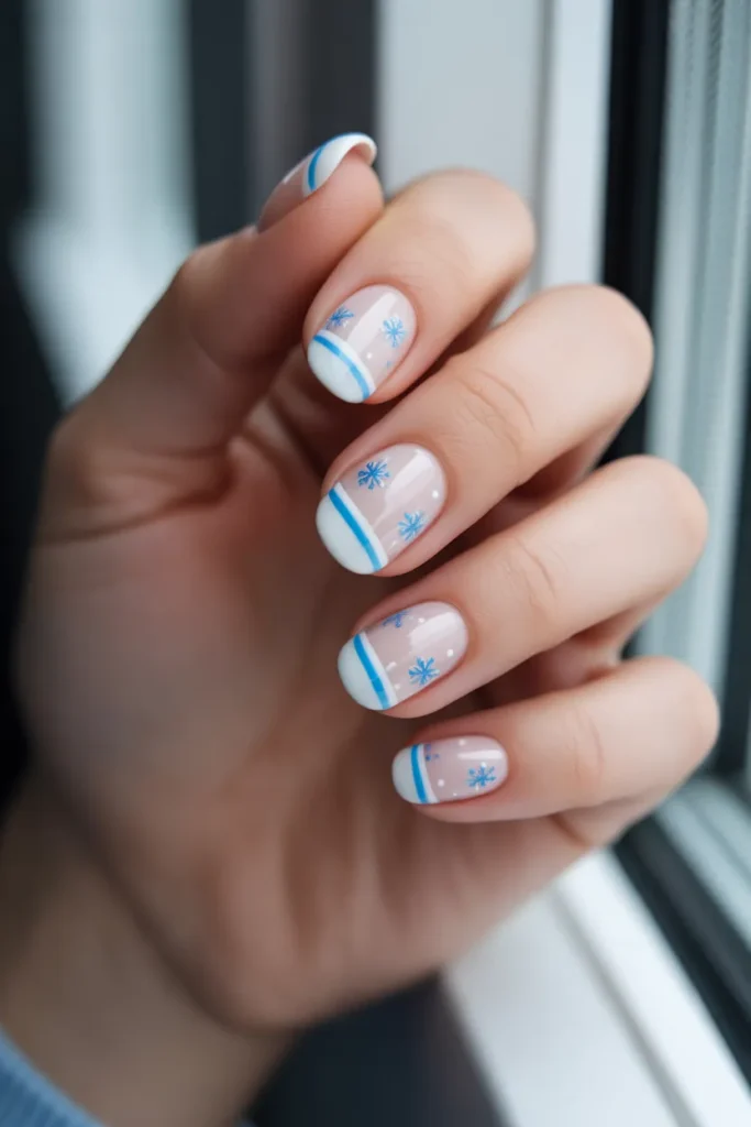 White Snowy Tips with Blue Details