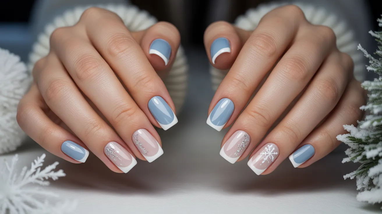 Winter French Tip Nails