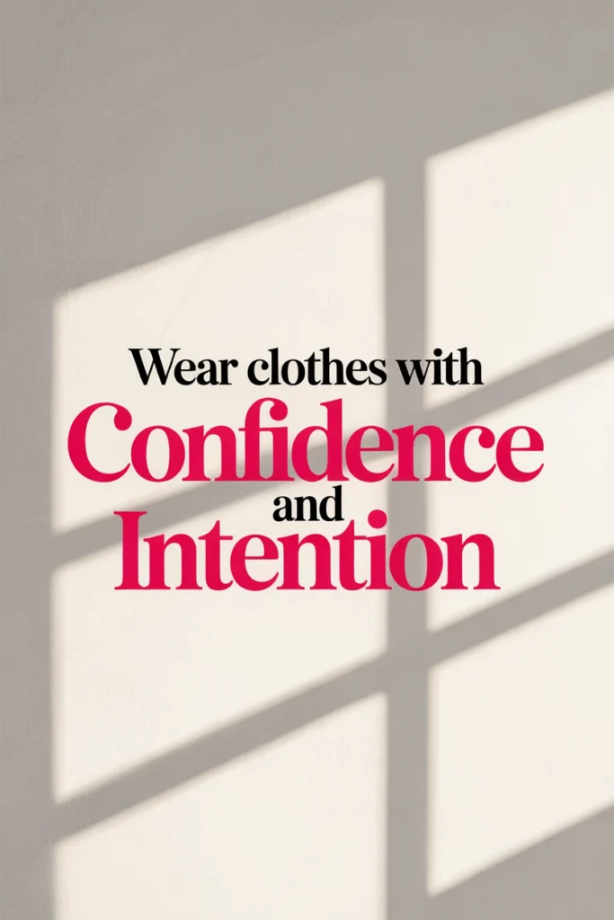 Wear Clothes With Confidence and Intention