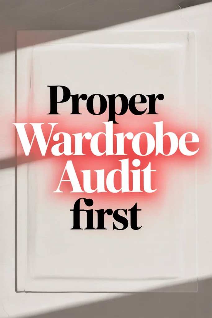 Do a Proper Wardrobe Audit First